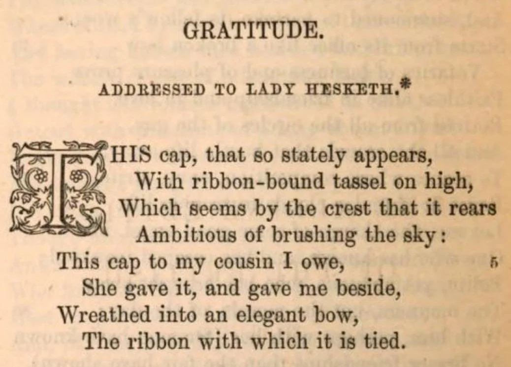 ''Gratitude'' by William Cowper