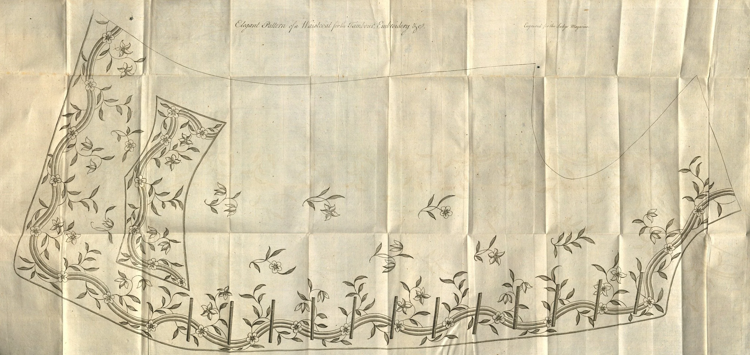 A pattern for embroidering an 18th century waistcoat