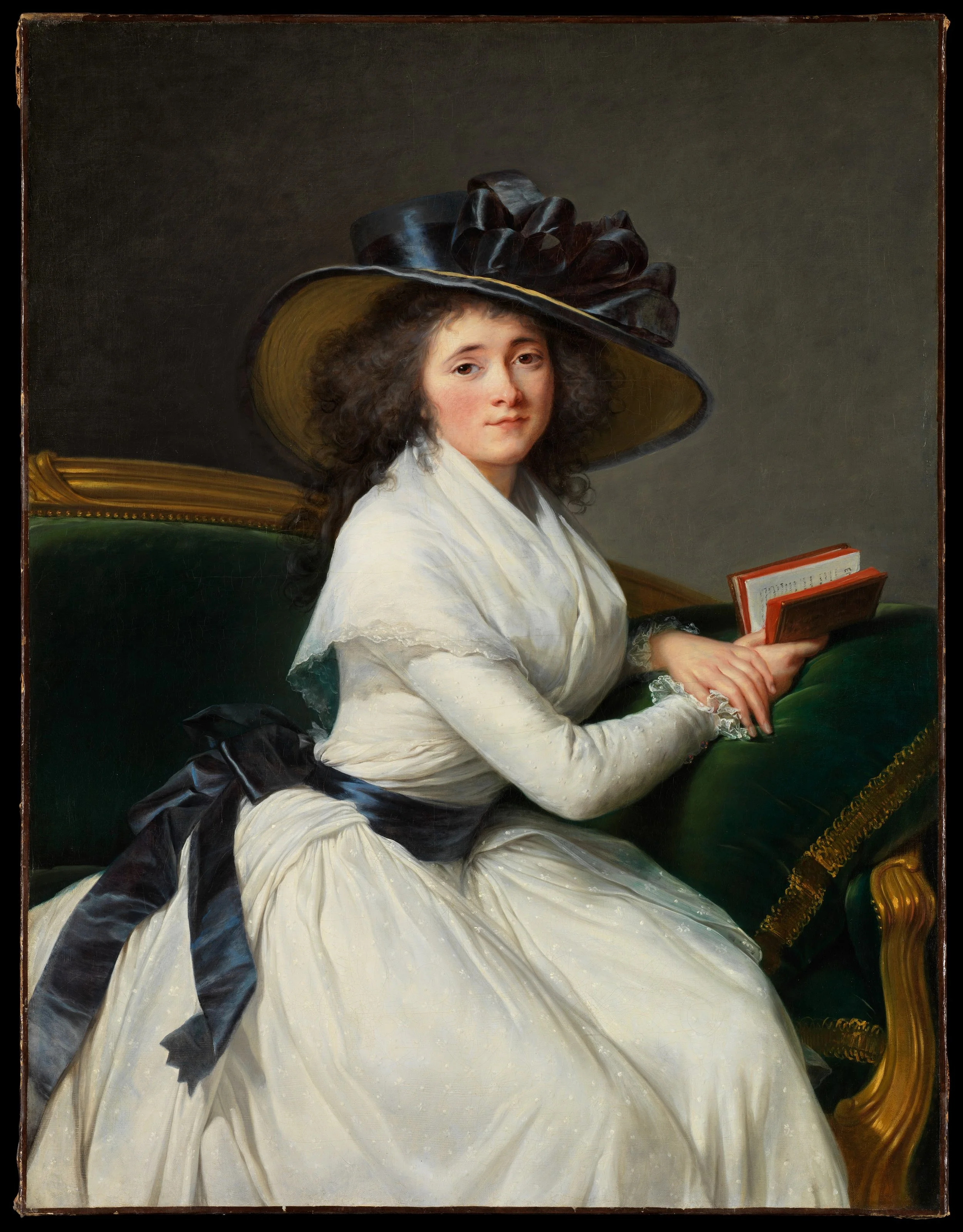 Portrait of an 18th century French woman in a straw hat (Comtesse de la Châtre, by Elisabeth Louise Vigée Le Brun)
