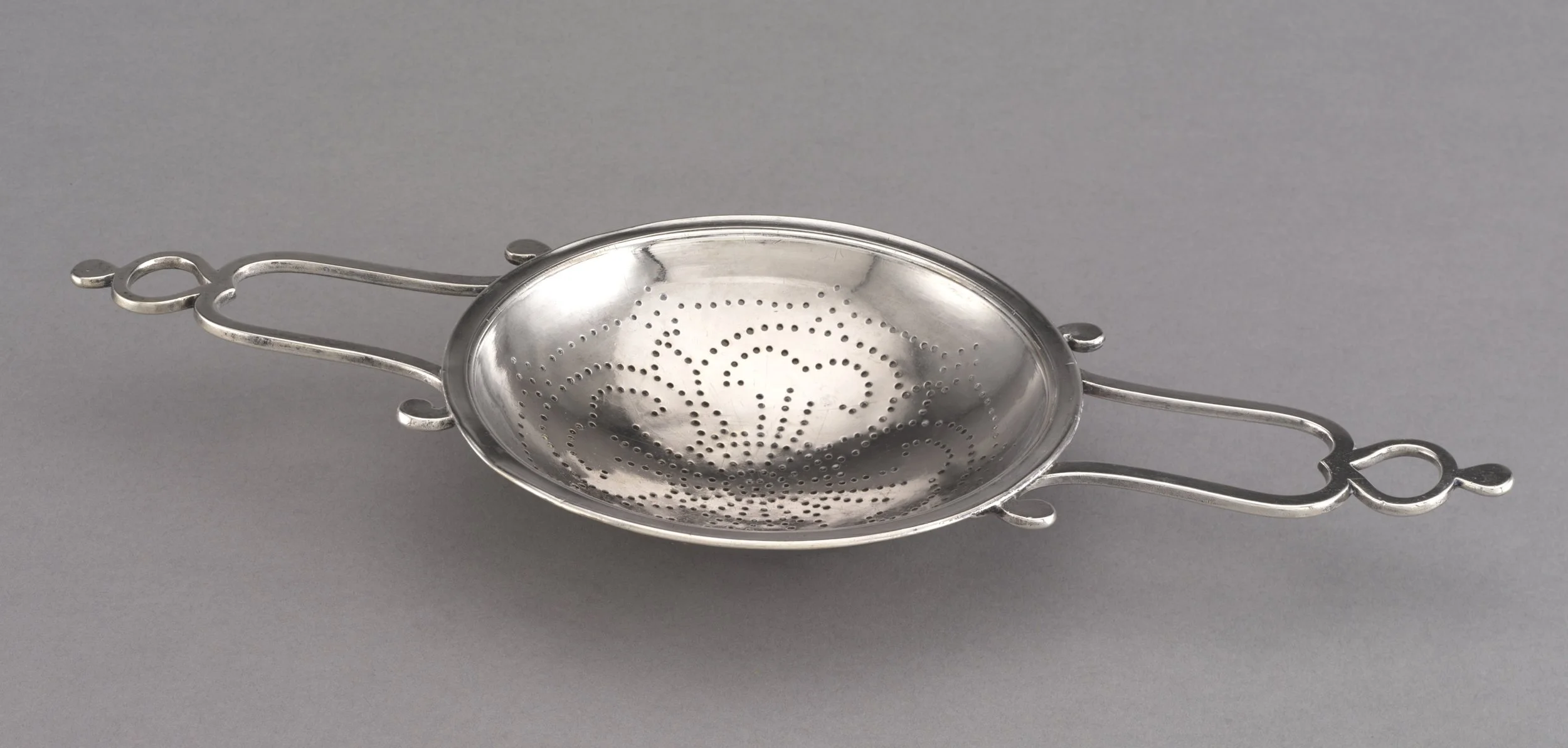 18th century silver punch strainer
