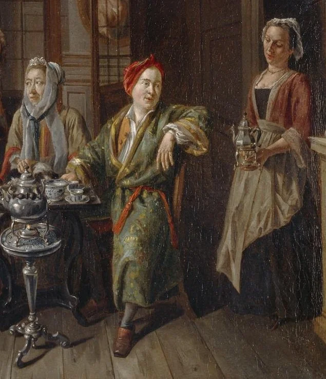 Detail from A Tea Party by Josef van Aken