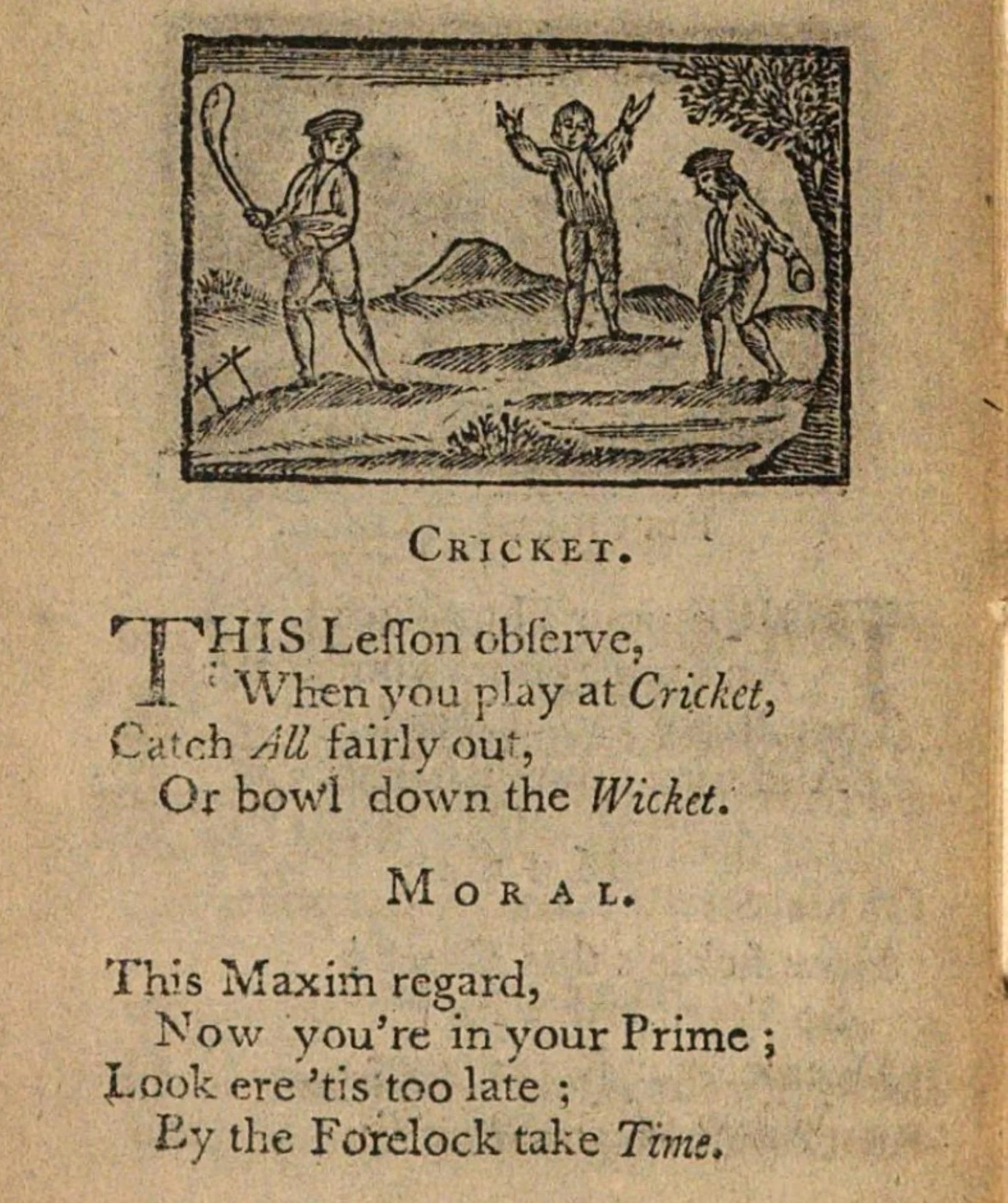 Cricket, from A Little Pretty Pocket-Book, 1787