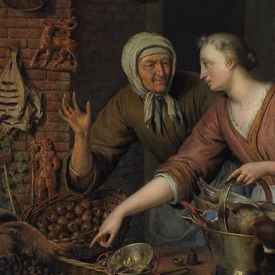Market stall with gingerbread, early 18th century