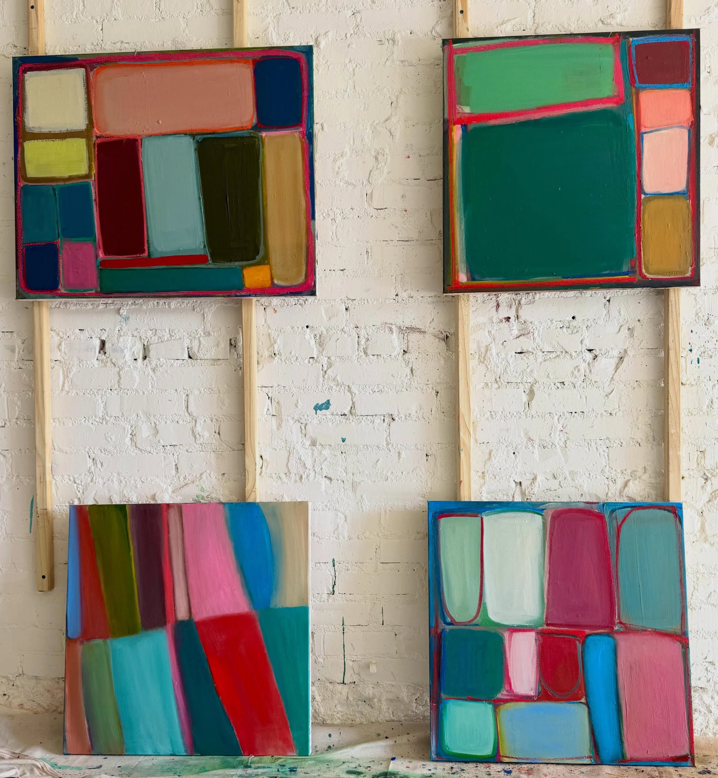 Might be every color I own:)

Grateful for evolving.

These pieces headed to the one and only @spectrumfineart for Seattle's Art Fair at the end of the month-

.
...... ... . . . . #colleenleachart 
.
.
.

#modernart #modernabstract #atlantaartist #f