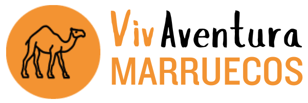 Logo featuring a camel silhouette inside an orange circle with the text 'Viv MARRUECOS' next to it.