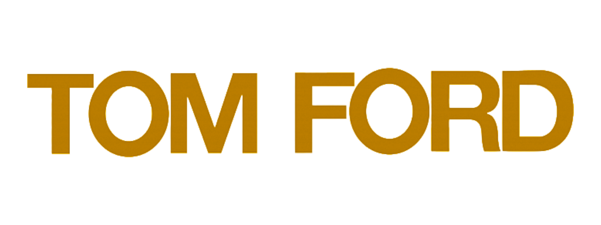 Golden text spelling 'TOMFORD' against a black background