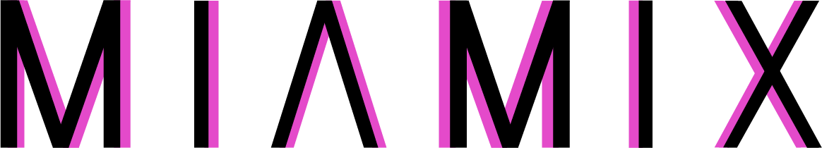 Stylized text that reads 'MIAMI' in purple lines on a black background.