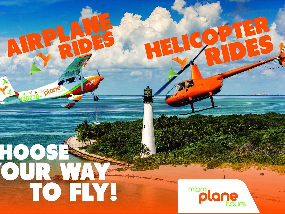 A promotional image showing a seaplane, an airplane, and a helicopter flying over a city skyline and beach with the text 'Choose Your Way to Fly!'