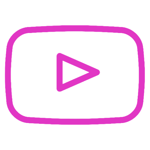 Hand-drawn purple play button icon on a black background