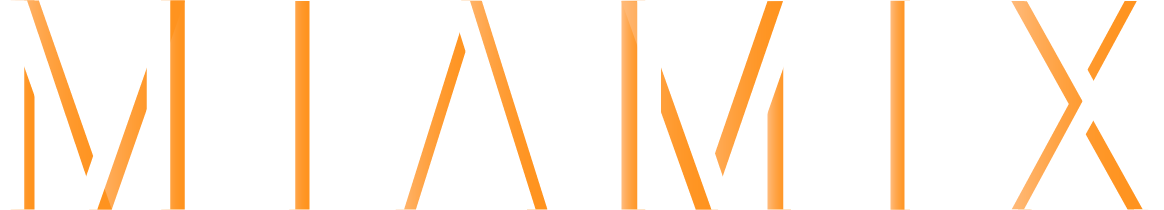 Close-up of the word 'MIAMI' in white, orange, and black stylized letters.