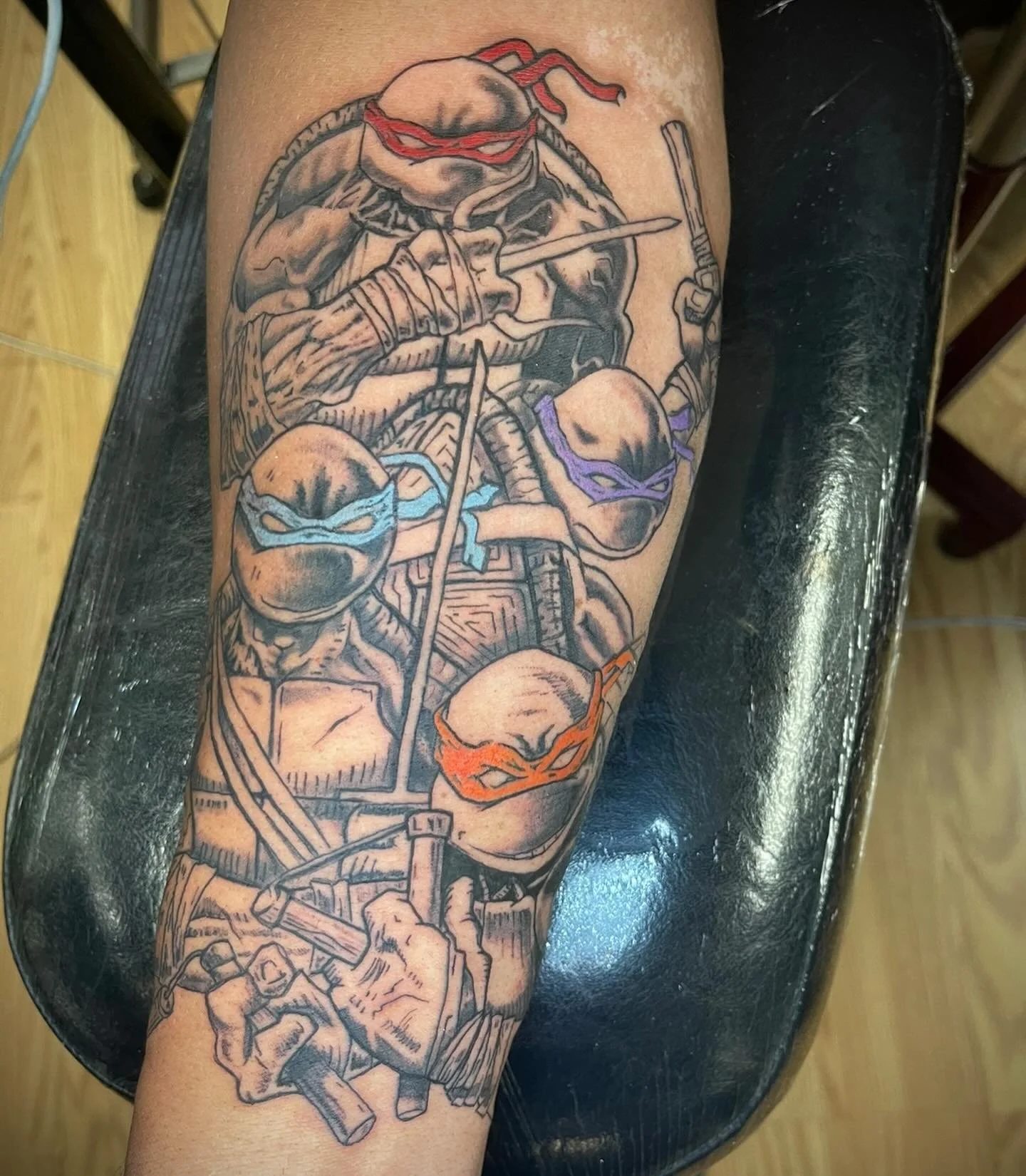 Another clean piece done at Penns &amp; Needles by CJ @tat2siege 🎨🐢🔥

#TeenageMutantNinjaTurtles #ForearmTattoo #TattooArt #BethlehemPA #LehighValleyTattoos #TattooStudio #PennsAndNeedles #TurtleTattoo #TattooWork #TattooShop #TattooArtist #Tattoo