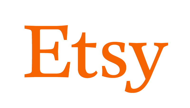 The word "Etsy" written in large orange letters on a black background.