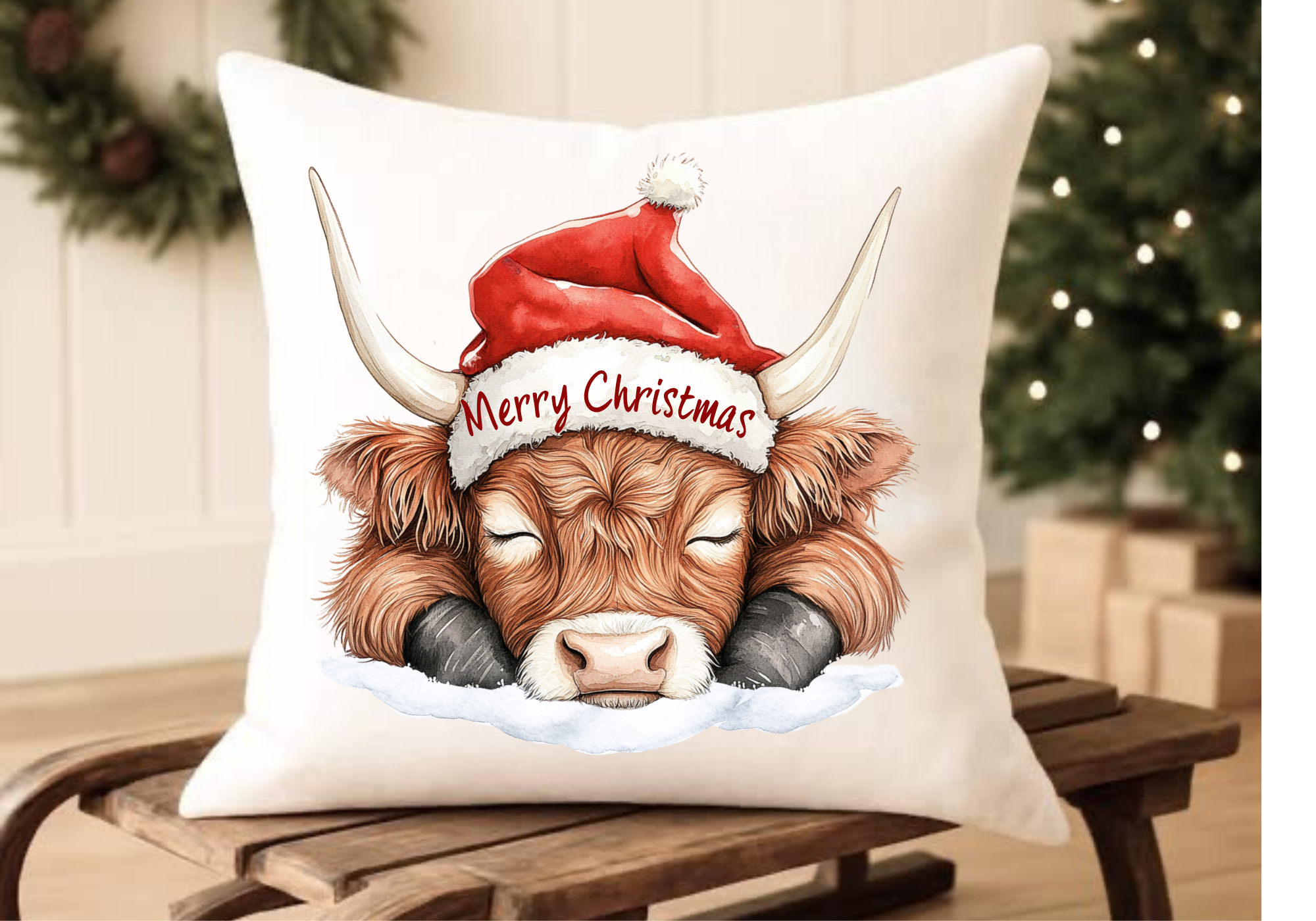 Our Highland Cow Christmas Design on a Range of Products