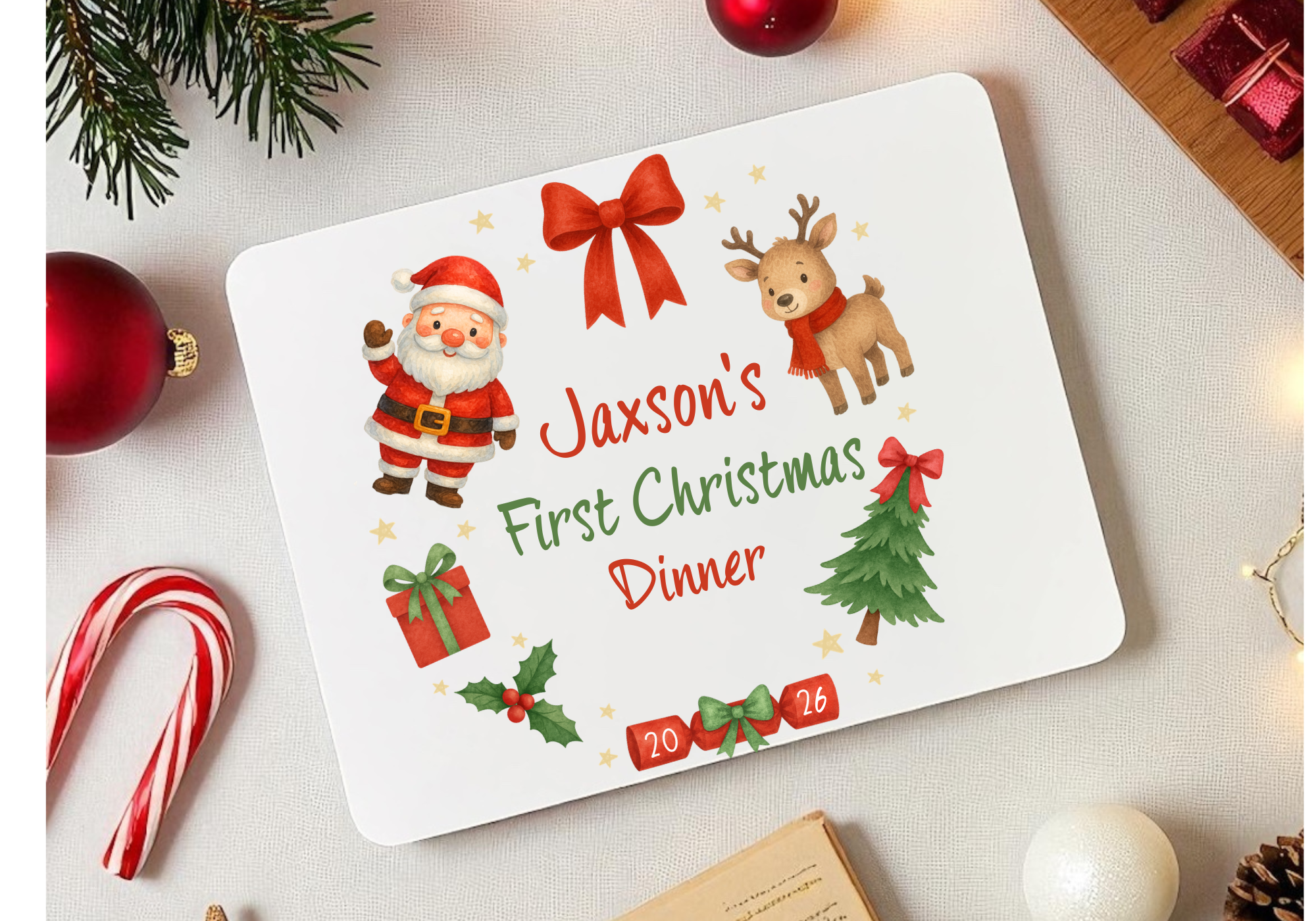 Personalised Christmas Dinner Placemat