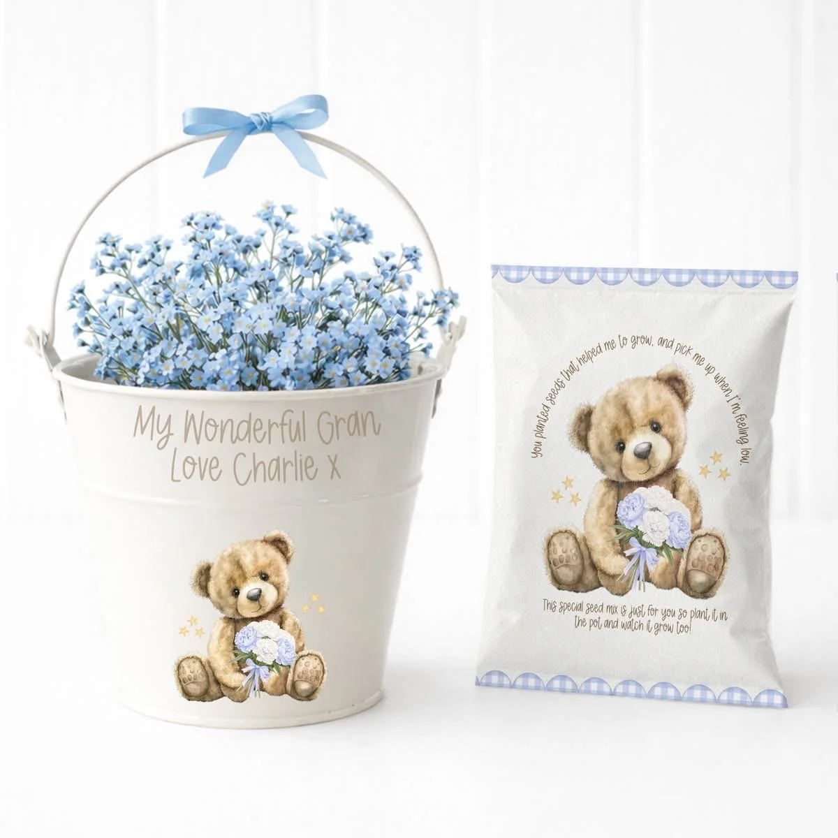 Personalised A Mothers Day Plant Pot With Poem Seed Pack a Range Of Colours and Designs or Design your Own