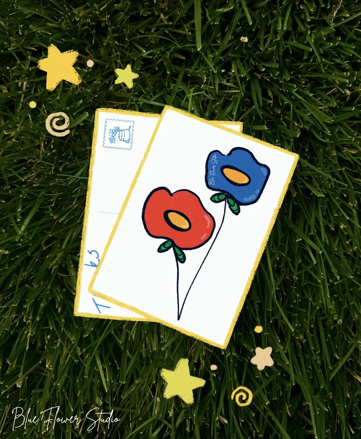 BUBBLE FLOWER POSTCARD