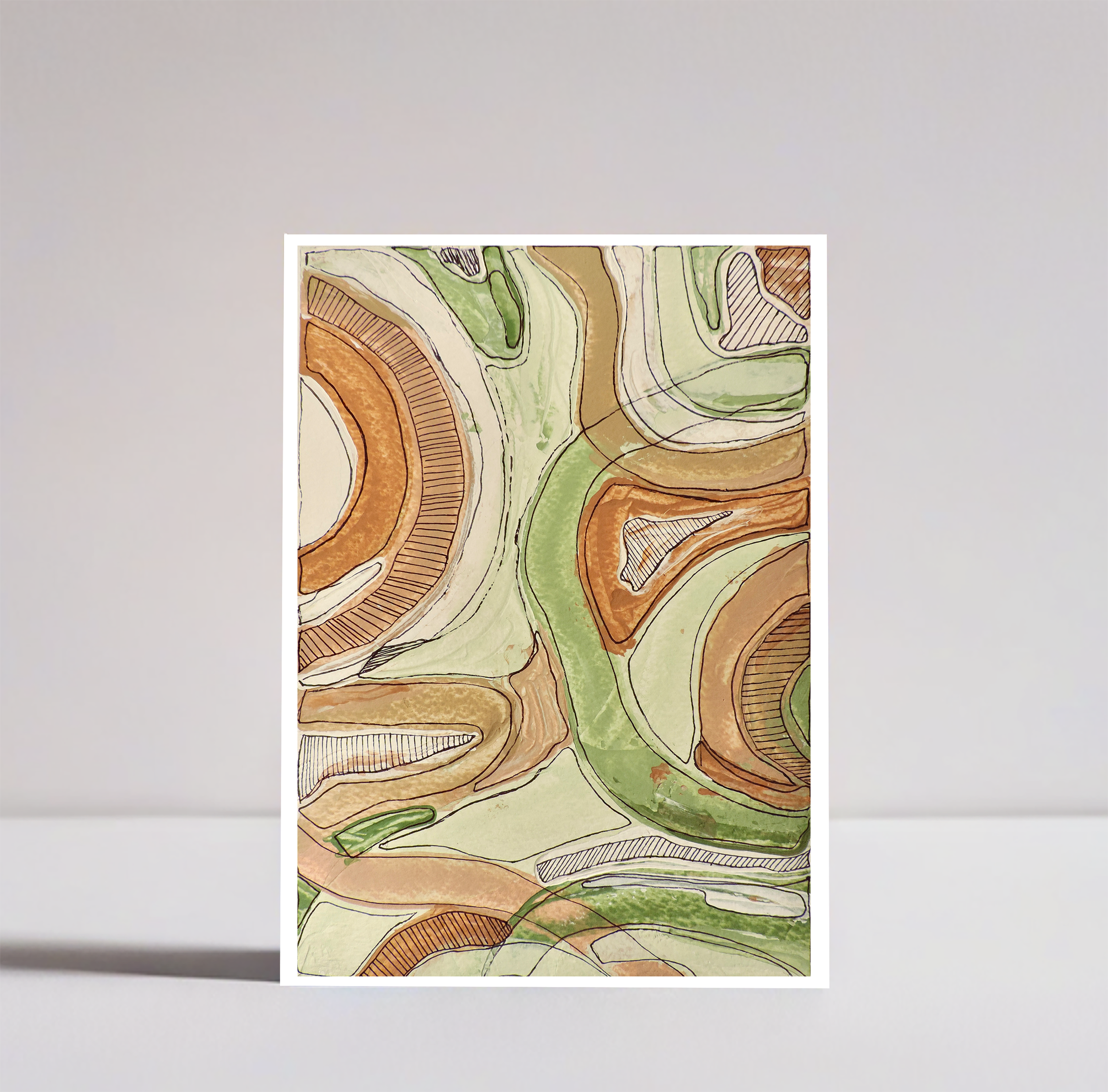 Subdued Lines Pattern Postcard
