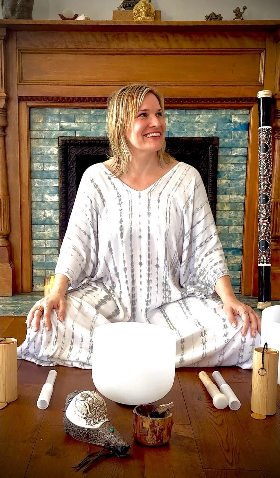 A close-up of a woman