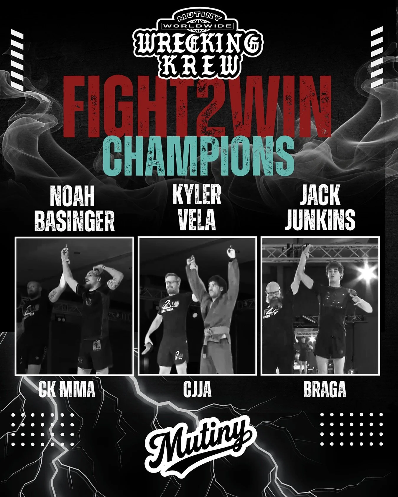 The Krew went hard last night at Fight2Win. All three athletes put on a show and got the &ldquo;W&rdquo;. Help these champions celebrate their hard work and grit. Congratulations to you all. CHOKE EVERYBODY!
