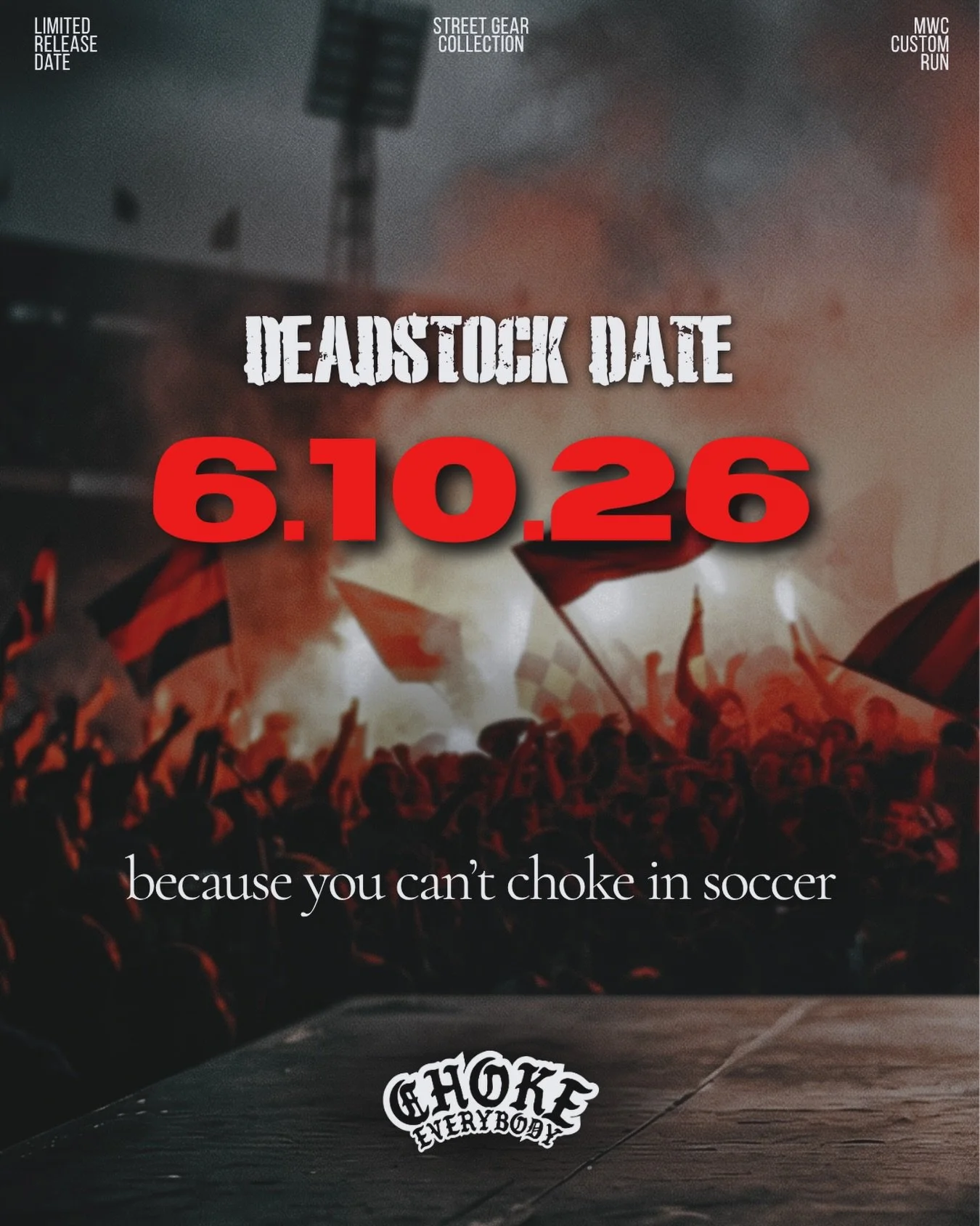 All Crew!! More exciting than a brawl in the middle of ADCC. We have been working on an exciting project. Next Wednesday on June 10th (same day CUP play starts) is the DEADSTOCK date. Once it&rsquo;s gone, &lsquo;it&rsquo;s gone. So stay locked and d