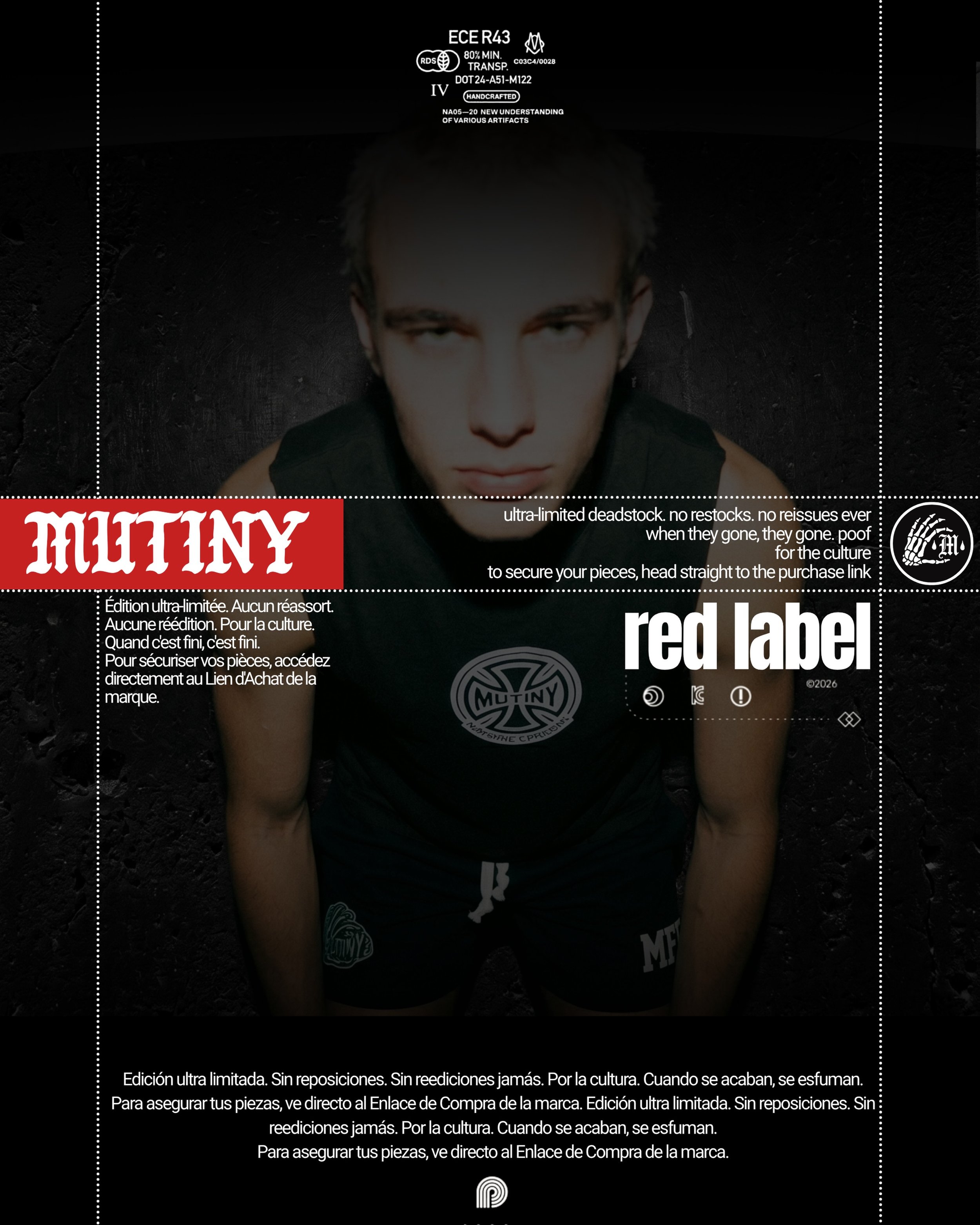 🚨 MUTINY RED LABEL 🚨 Hyped to officially unleash our Red Label capsules. We&rsquo;re talking dope deadstock strictly for the counterculture. Expect rapid-fire drops&mdash;no restocks, just heat. We&rsquo;re about to flex on the whole game.

New cap