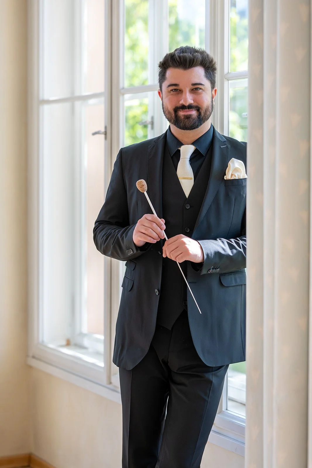 Dirigent Jakob Seiwald aufgenommen bei einem Künstlerportrait im Kongress und Theaterhaus Bad Ischl