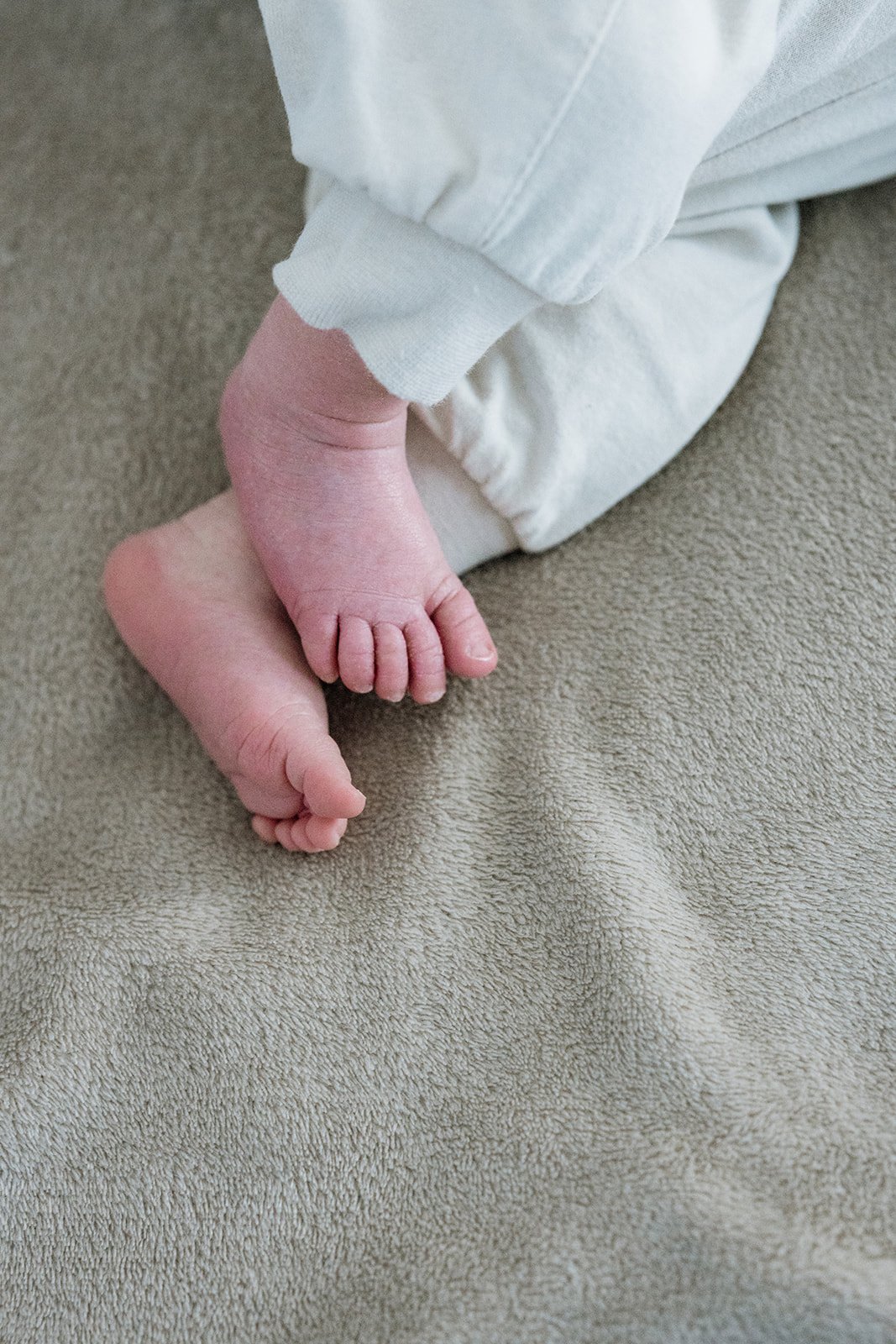 Detailaufnahme von kleinen Babyfüßen – Newbornfotografie natürlich und zeitlos