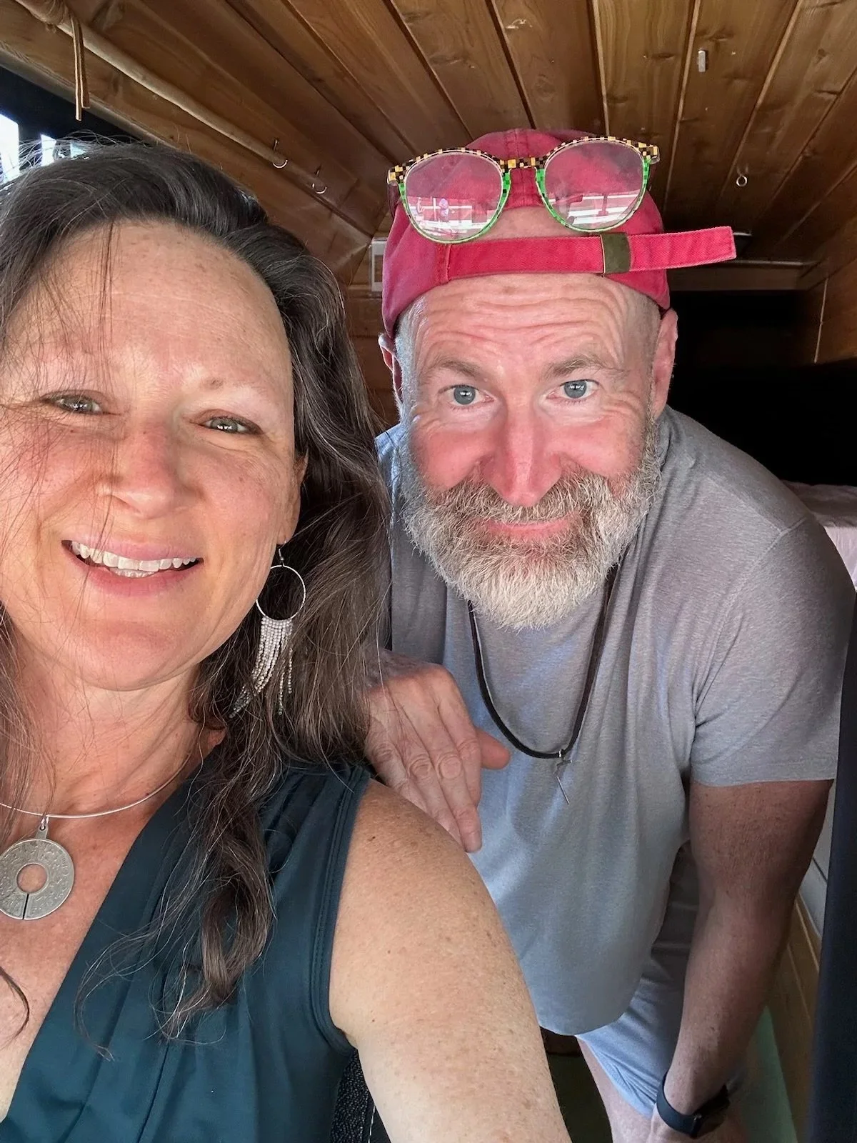 Laura and Dave during 2 years living in their vans, 2023 and 2024