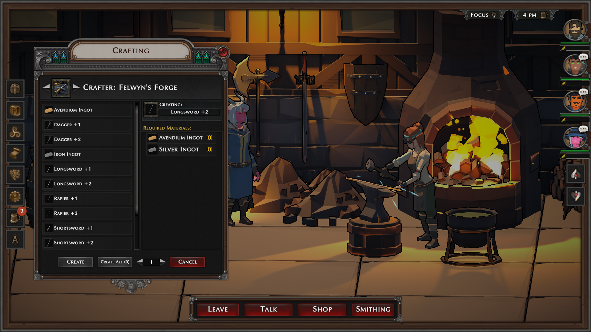 A full crafting system allows you to use items found while adventuring to brew potions, scribe spell scrolls, and craft magic armor and weapons.