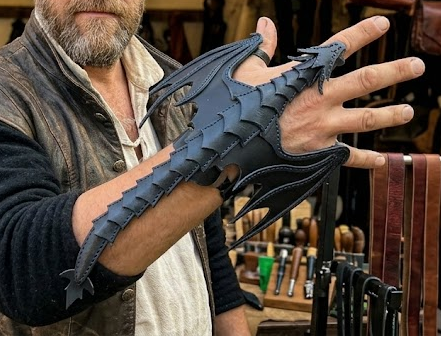 leather Dragon Wristlet