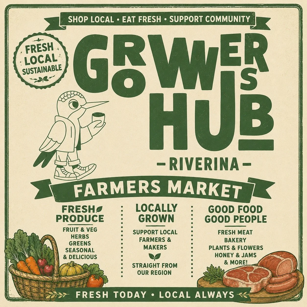 Have you come in to visit us yet? Come on down and support our local growers and farmers, grab some amazing produce and stay for a chat! We&rsquo;d love to see you.  #thegrowershub #growershub #shoplocal #supportlocal #suppprtlocalfarmers #community 