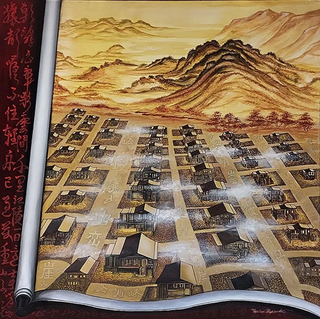 The Scroll of Time and Culture  36" x 36" x 1.5"    Acrylic on Canvas 