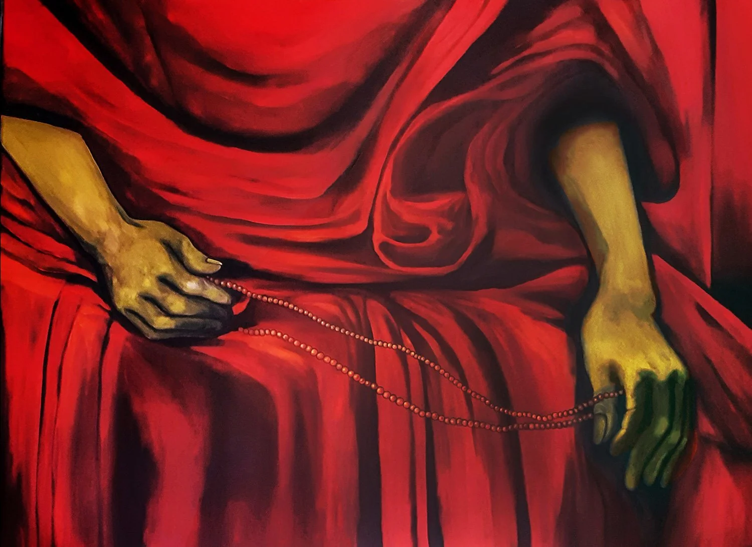 Journey Beads  30" x 30" x 1" Acrylic on Canvas