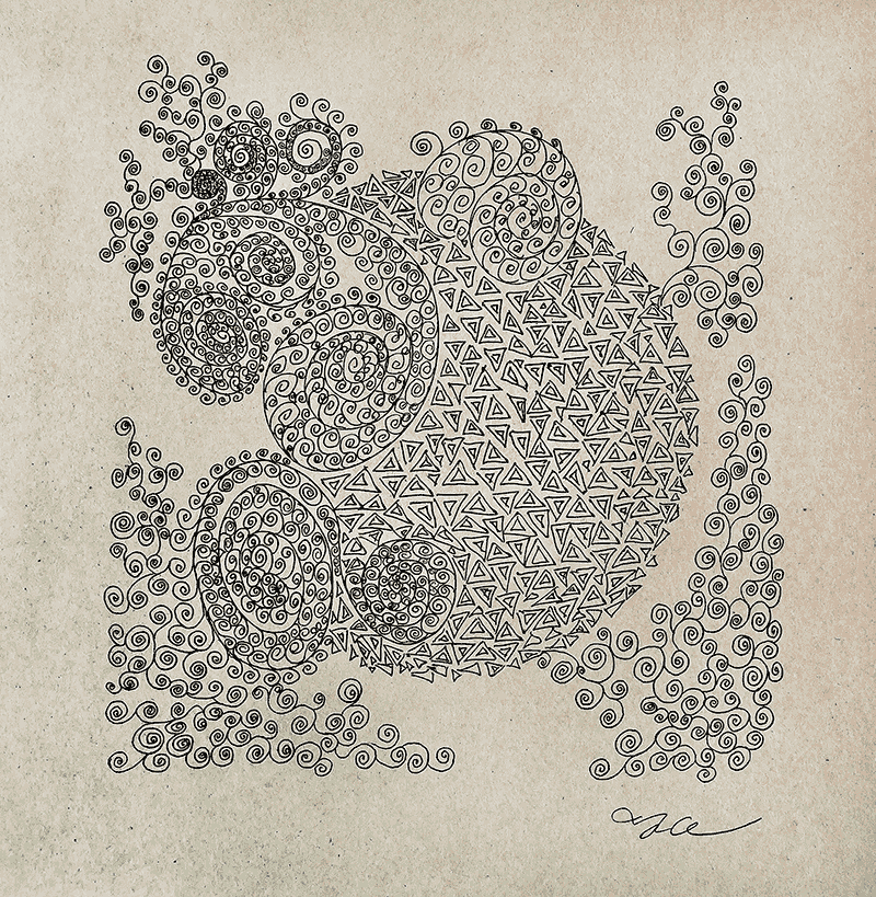 Scent of the Lilac  [ 10" x 10" Ink Pen on Sketch Paper]