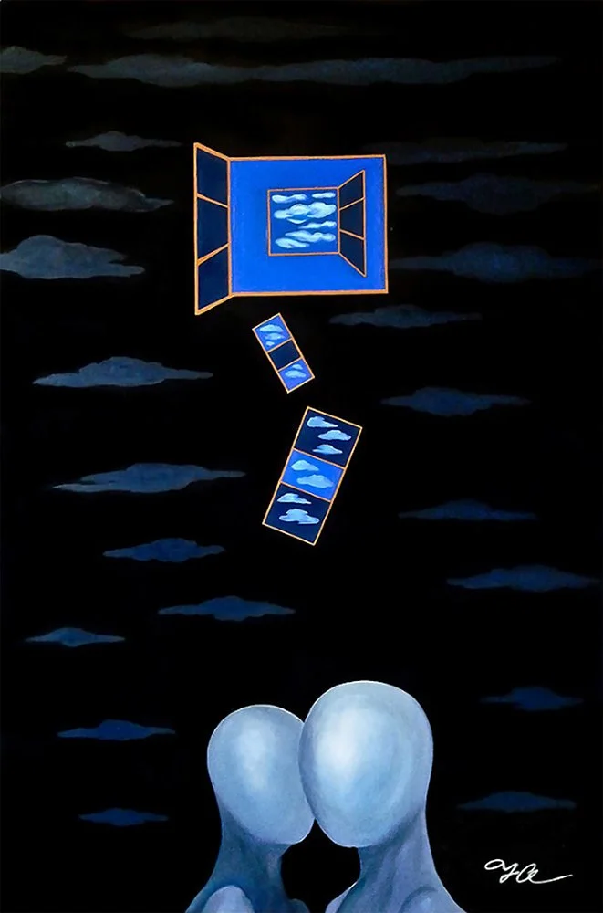 The Truth Is We Don't Know The Truth 
24” x 36” x 1” 
Acrylic on canvas