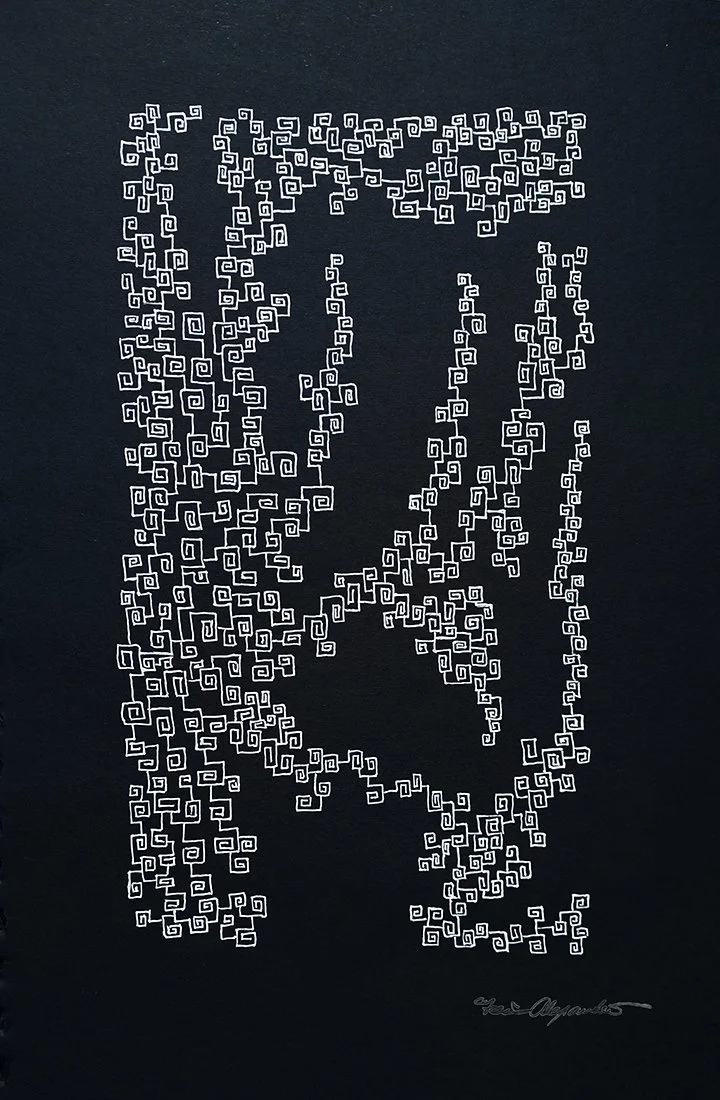 Geometric Flow [12” x 14”  Gel Pen on Sketch Paper]