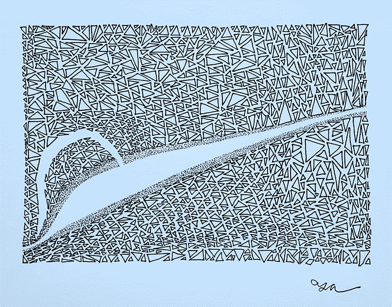 Way Out  [ 12” x 14”  Ink Pen on Sketch Paper]