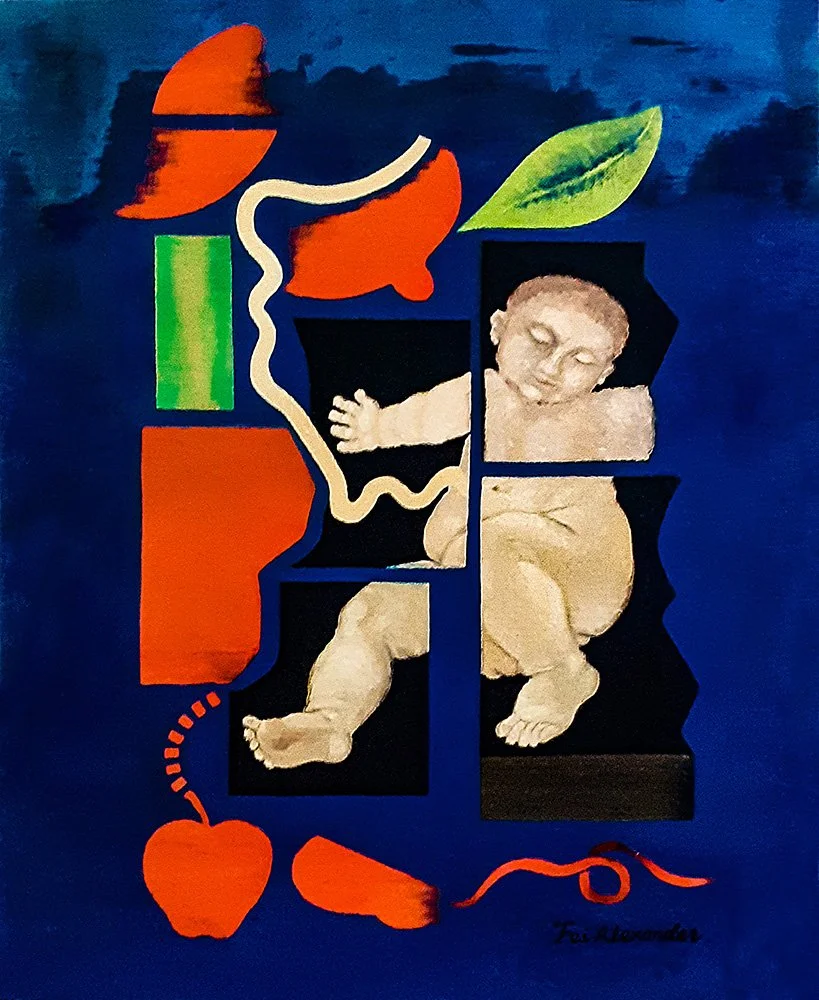 Umbilical cord 
16" x 20" inches 
Oil on Canvas