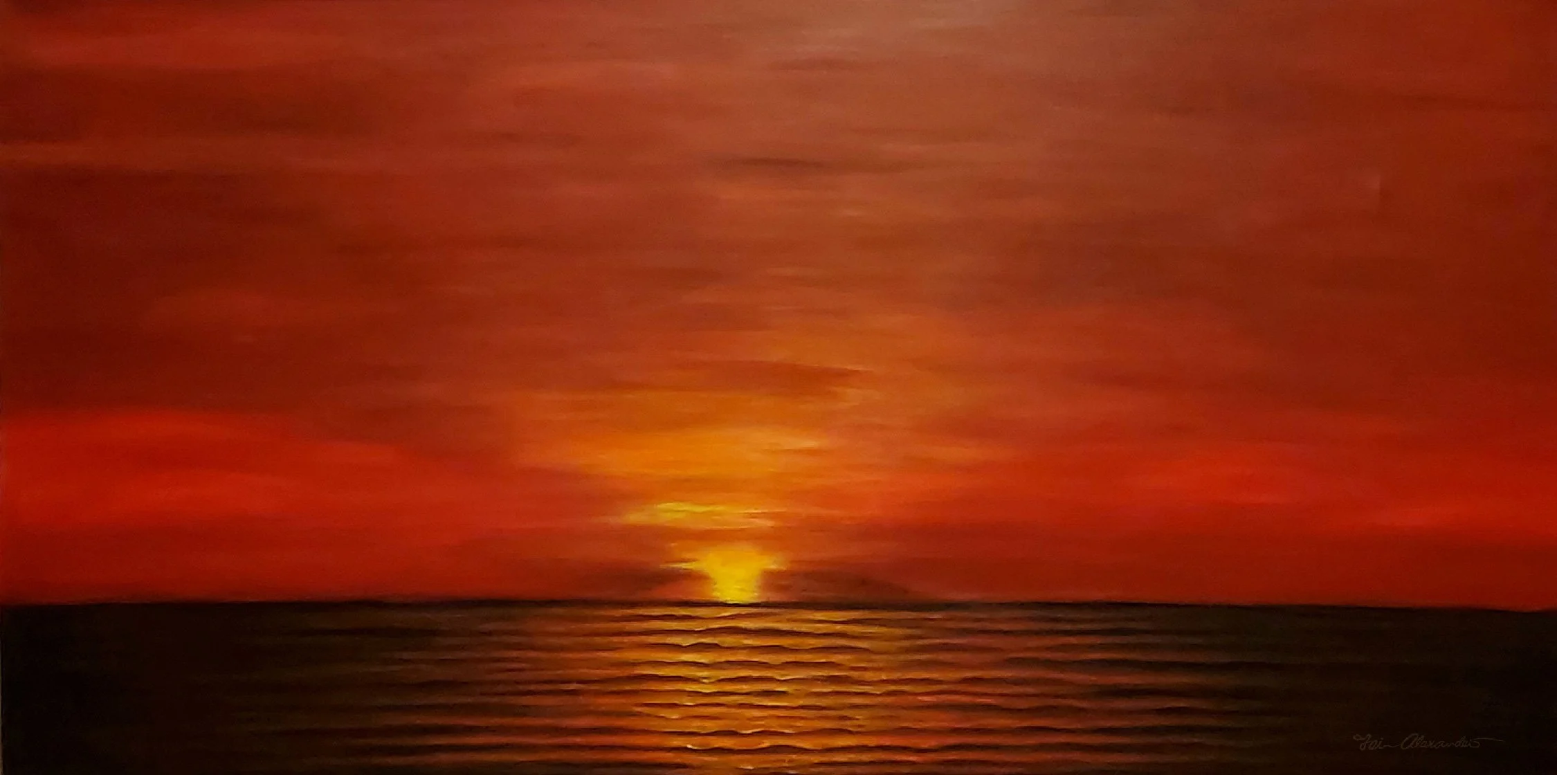 Color-of-the-Sunset  60” x 30” x 3" maxD Acrylic on Canvas