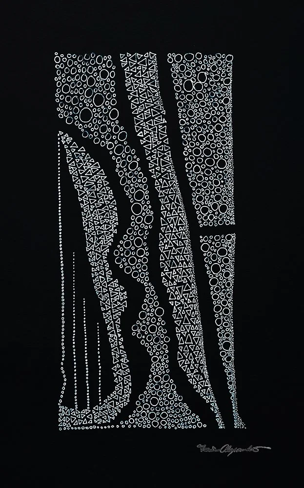 Symmetry in Motion  [ 12” x 14”  Gel Pen on Sketch Paper]