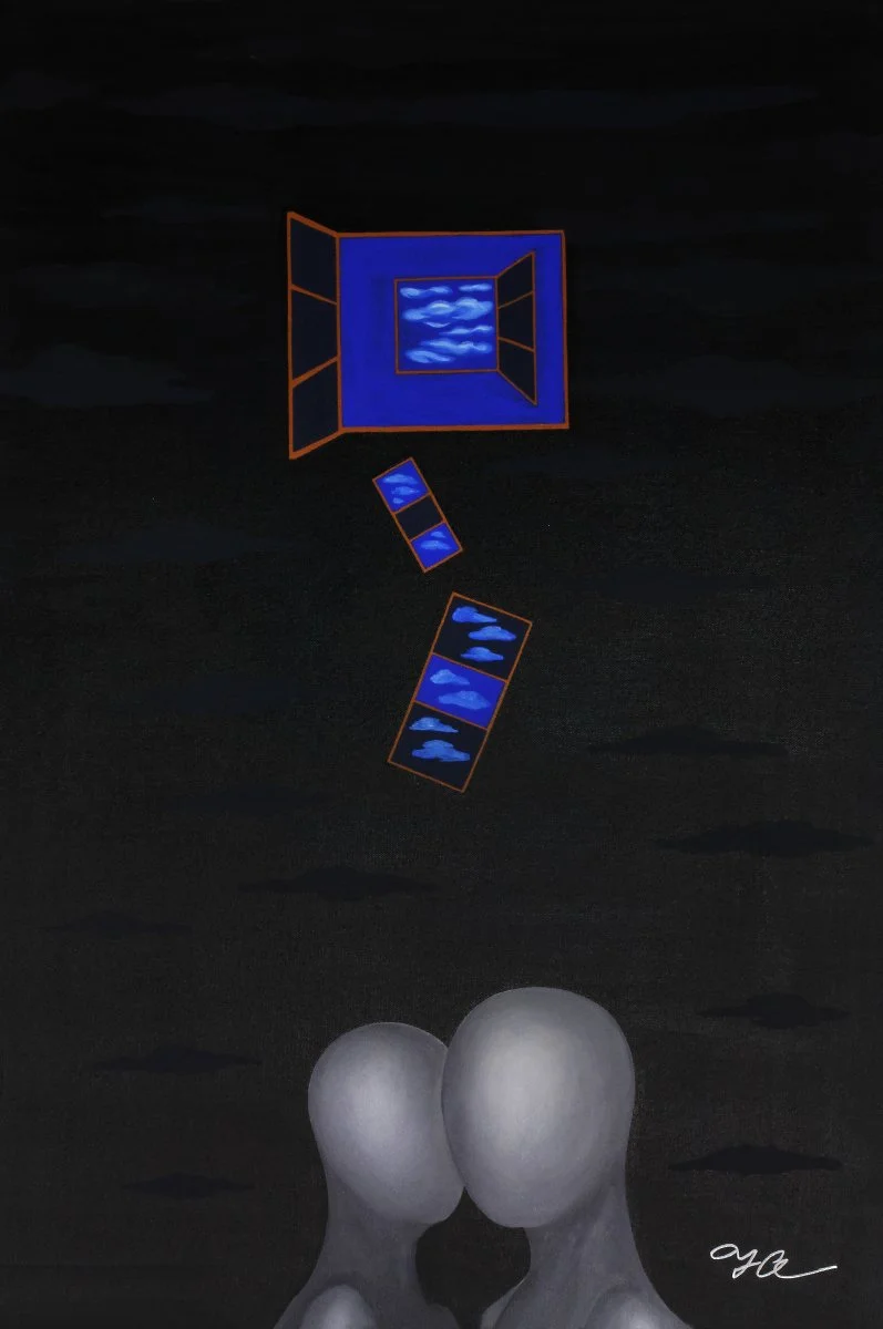 The Truth Is We Don't Know The Truth 
24” x 36” x 1” 
Acrylic on canvas