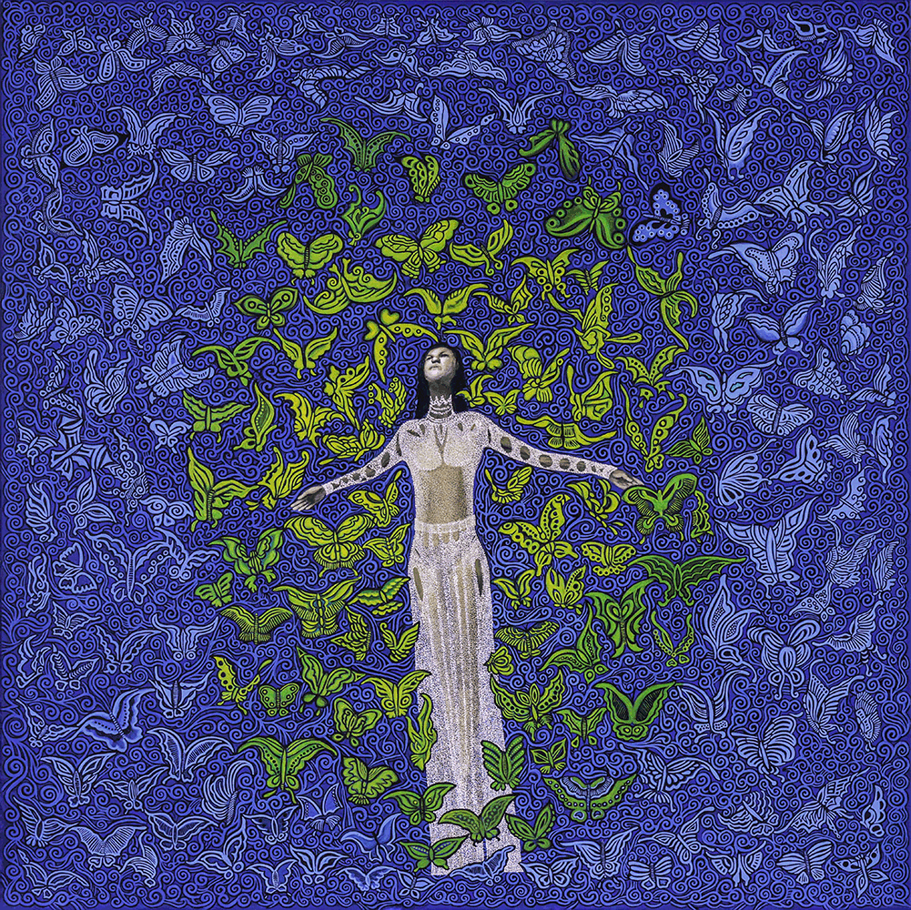 The Touch of The Air  36" x 36" x 2"  Acrylic on Canvas