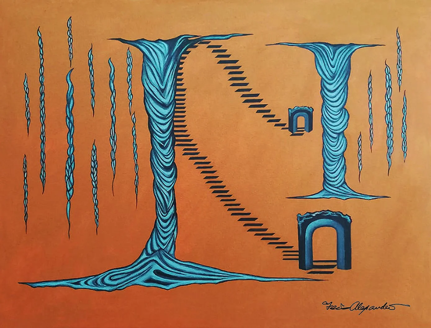 Destined Flow 
30" x 24" 
Acrylic on Canvas