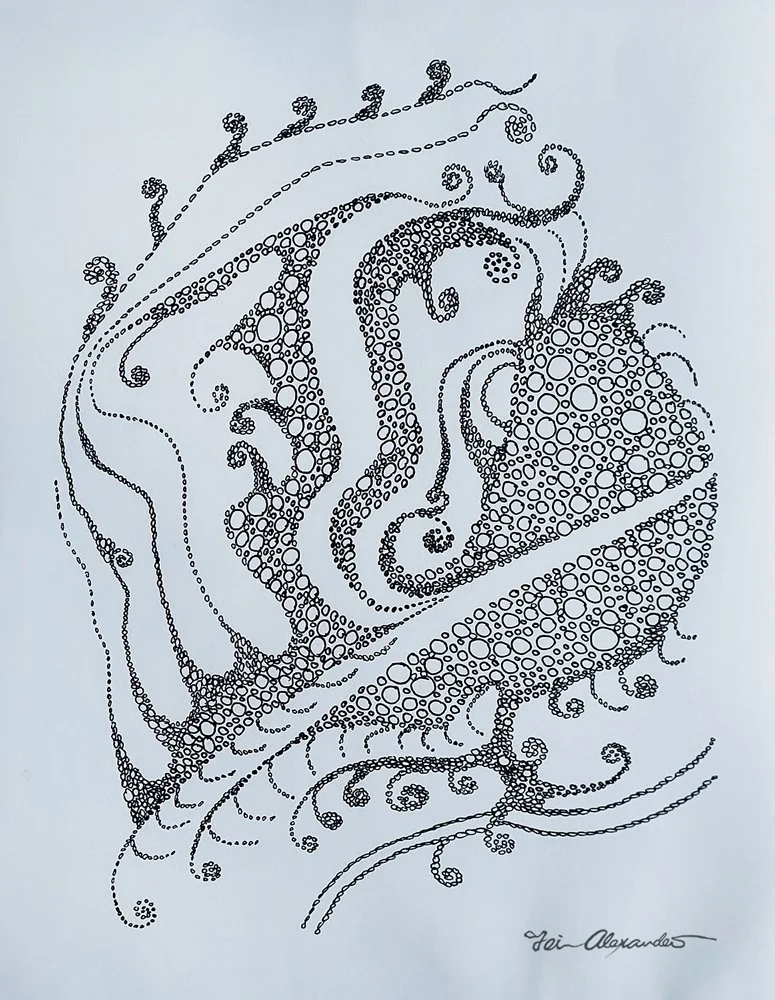 The tip of the Wind [ 12” x 8.5”  Ink Pen on Sketch Paper]