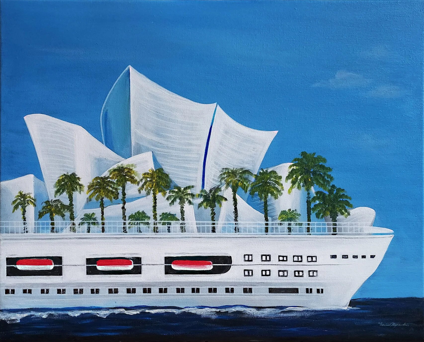Boating Walt Disney  Concert Hall 18" x 24" x 1"maxD