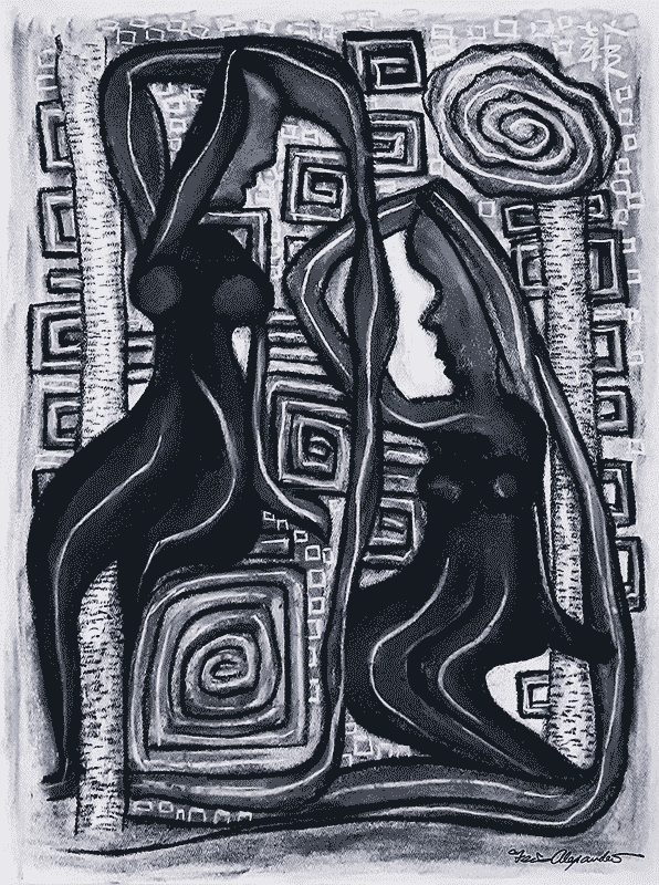 Immersing Noon Light  [ 30” x 24”  Pastel on Sketch Paper]