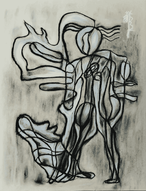 Breezy Dance  30" x 24"  Pastel on Sketch Paper