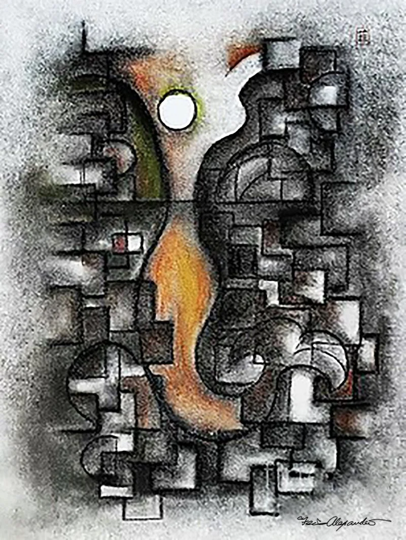 Stratified Breeze  [ 24" x 30"  Pastel on Scketch Paper]