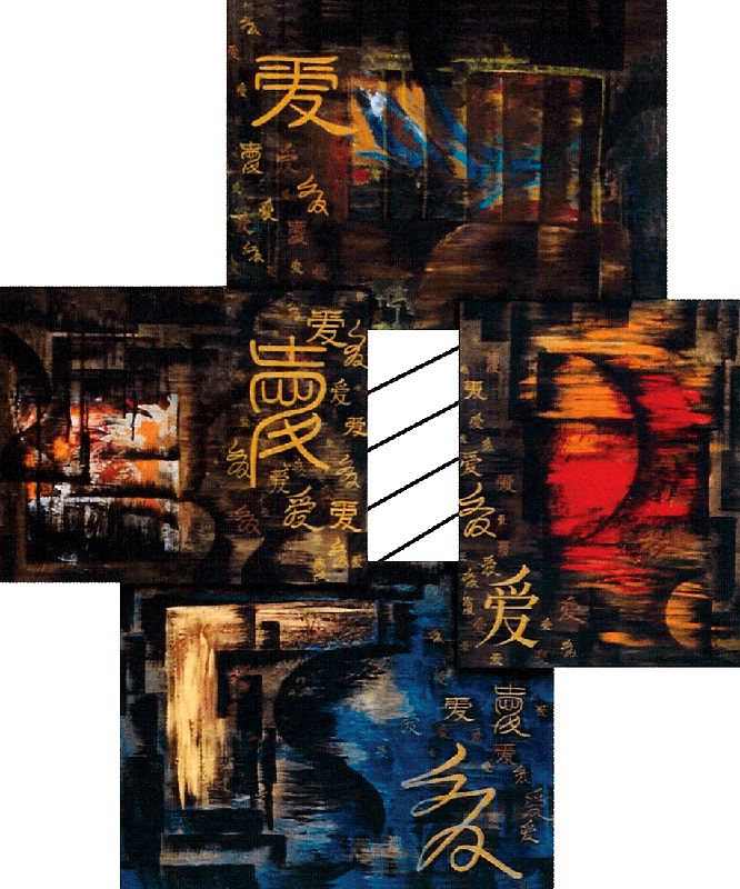 
Love Four Seasons  30” x 40” x 5”  Acrylic/oil Color On Overlapping Canvases