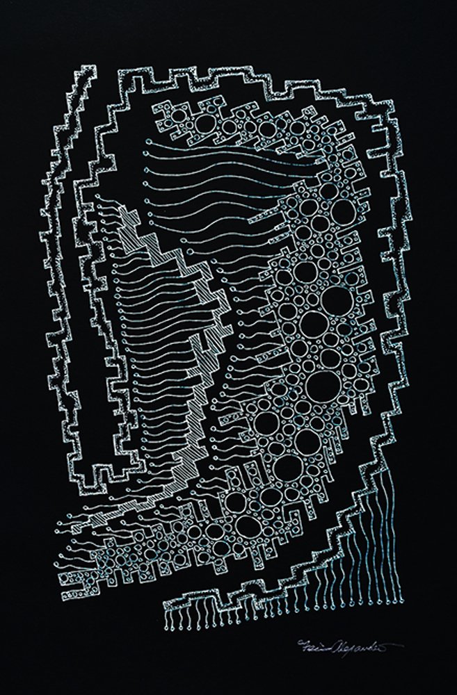 Waves of Thought  [ 12” x 14”  Gel Pen on Sketch Paper]